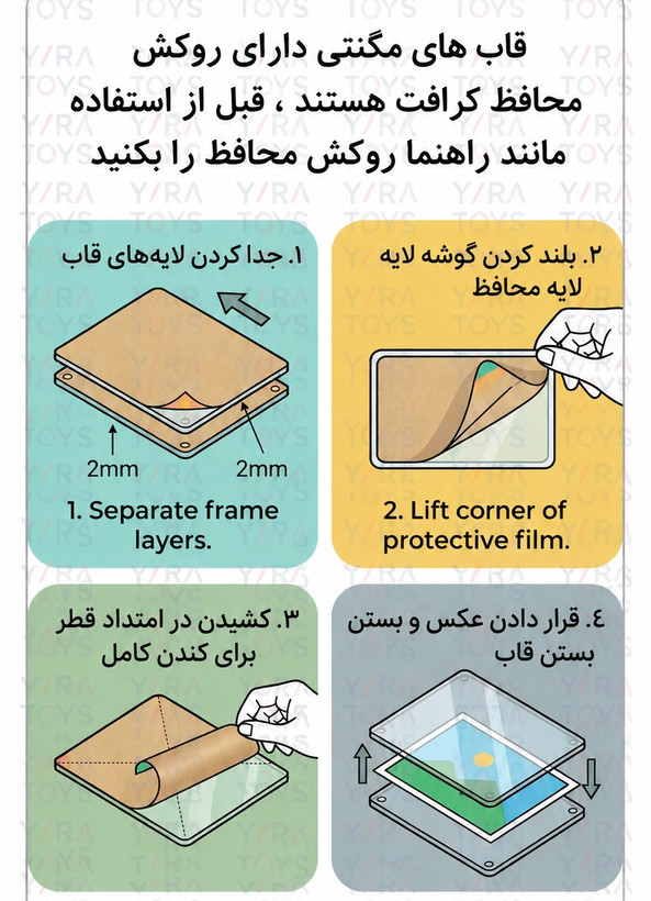 قاب عکس مدل مگنتی یخچالی سایز 10x10 سانتی متر